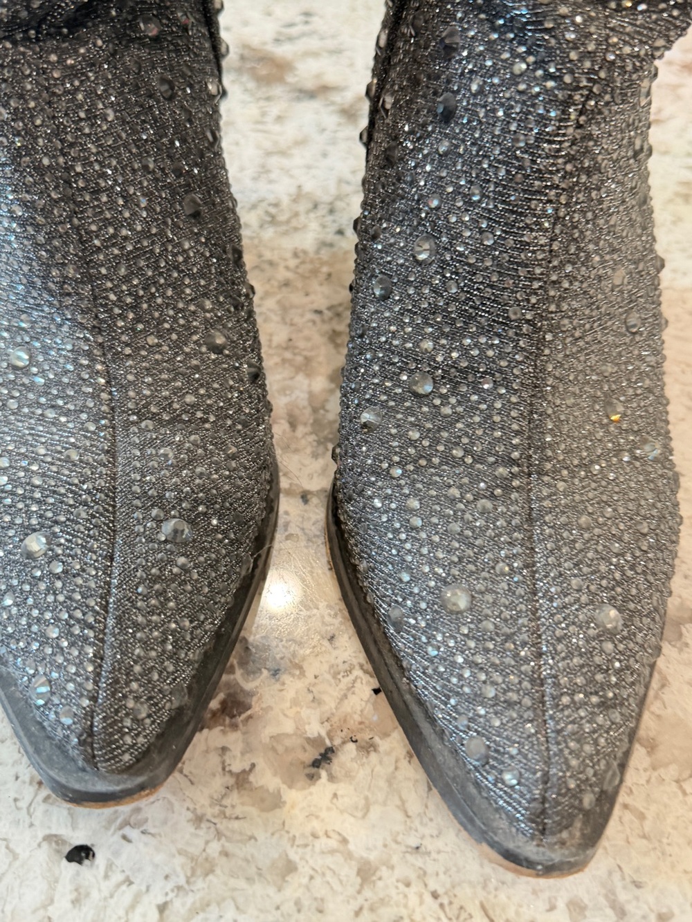 Jessica Simpson Women's Sparkle Pointed-Toe Boots - Silver - Picture 2 of 7